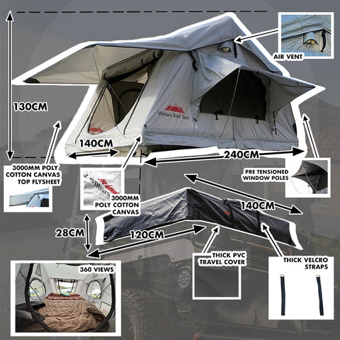 ventura deluxe 1.4 dachzelt Ventura Deluxe 1.4 Roof Top Tent (IN STOCK) – Ventura Roof Tents