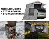 Extended Ventura Deluxe 1.4 Roof Top Tent + Annex + + Stove Cooker + Storage Hooks