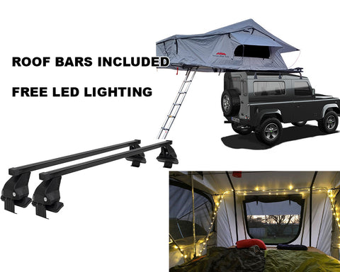 Extended Ventura Deluxe 1.4 Roof Top Tent + Roof Bars + FREE LED Lighting