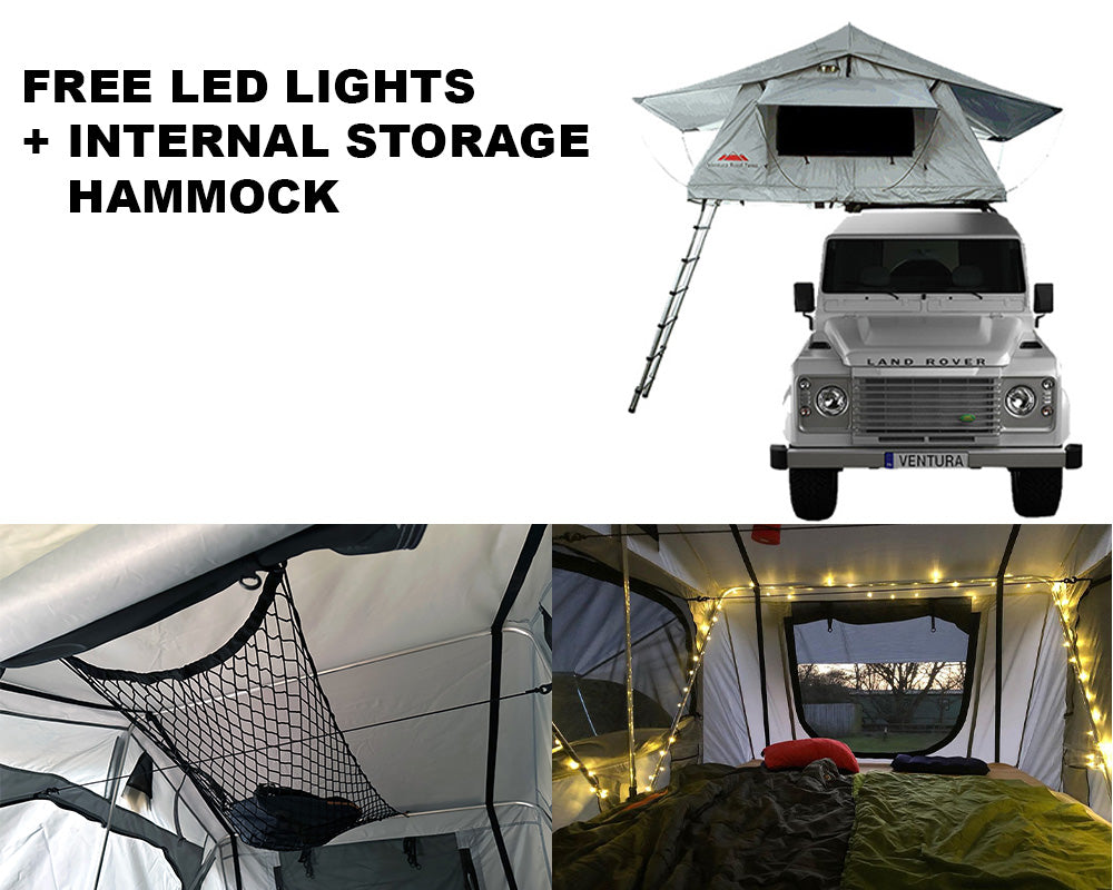 ventura roof tents Ventura Deluxe 1.4 Roof Top Tent + LED Lights + Internal Storage Hammo – Ventura Roof Tents