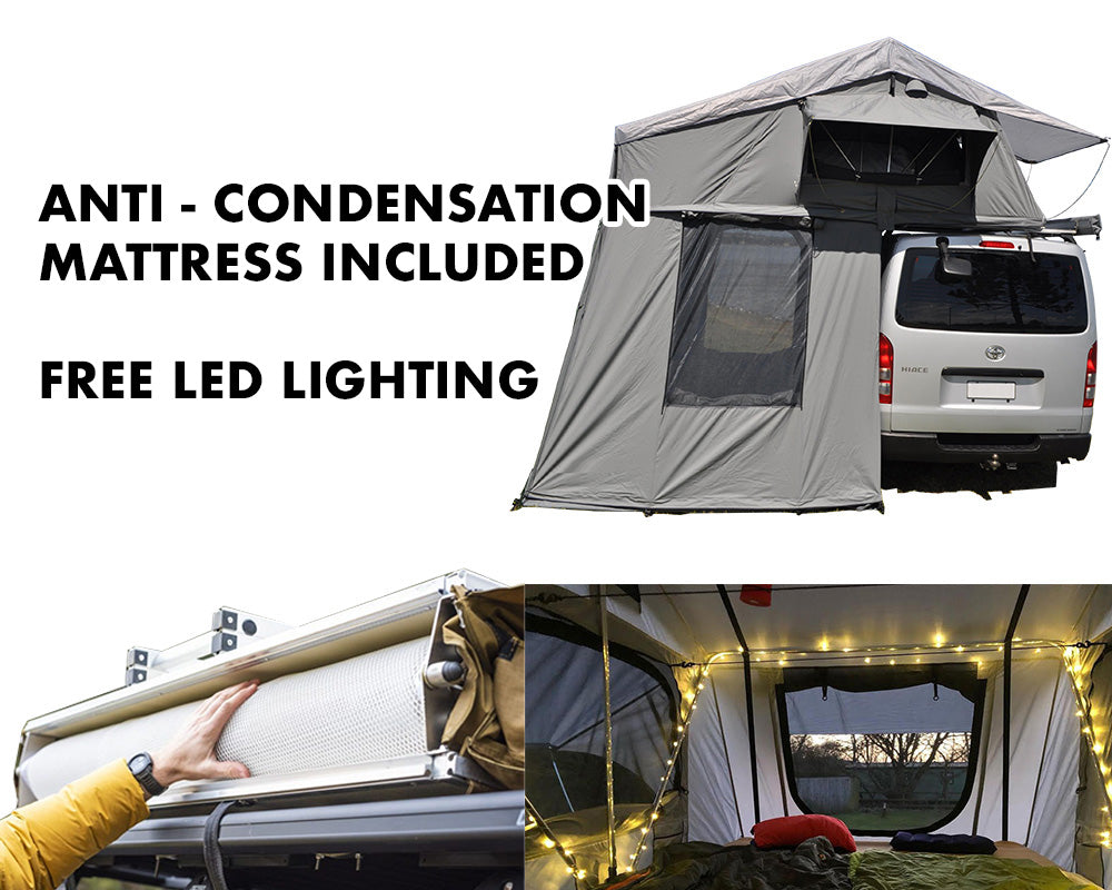 ventura 1.4 roof tent Extended Ventura Deluxe 1.4 Roof Top Tent + Annex + Extra Mattress + L – Ventura Roof Tents