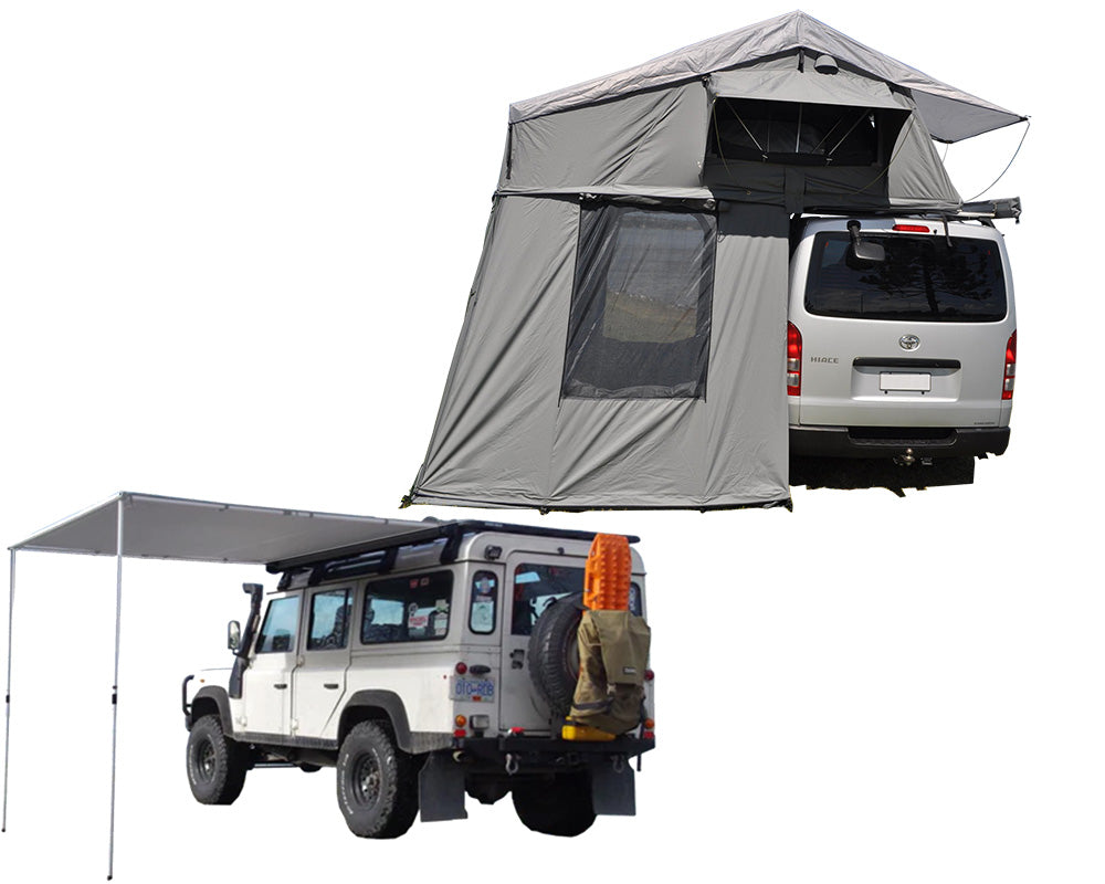 ventura roof top tent Extended Ventura Deluxe 1.4 Roof Top Tent + Annex + Side Awning – Ventura Roof Tents